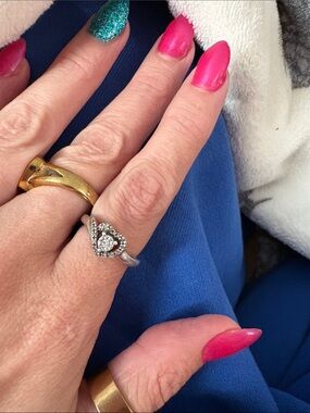 Heart Halo Diamond Ring in Silver - Classic Women's Jewelry
